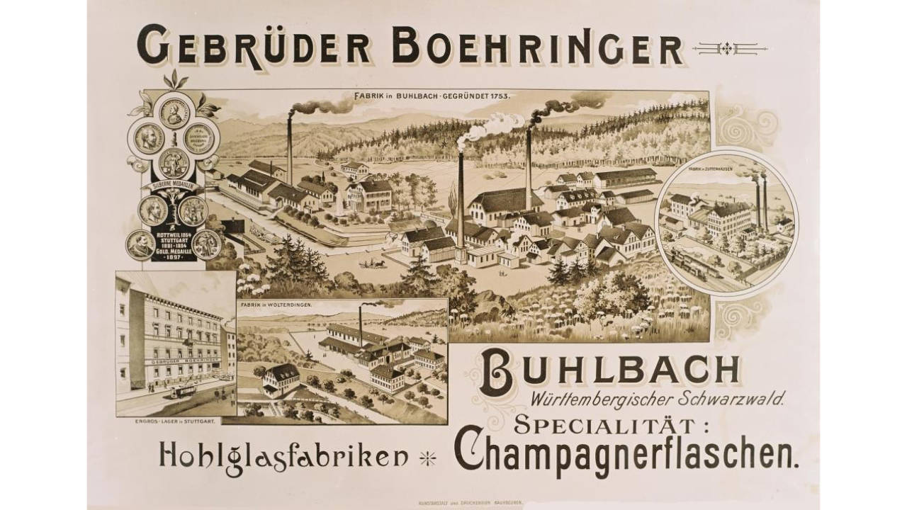 Geburtsort Champagnerflasche Boehringer - Plakat